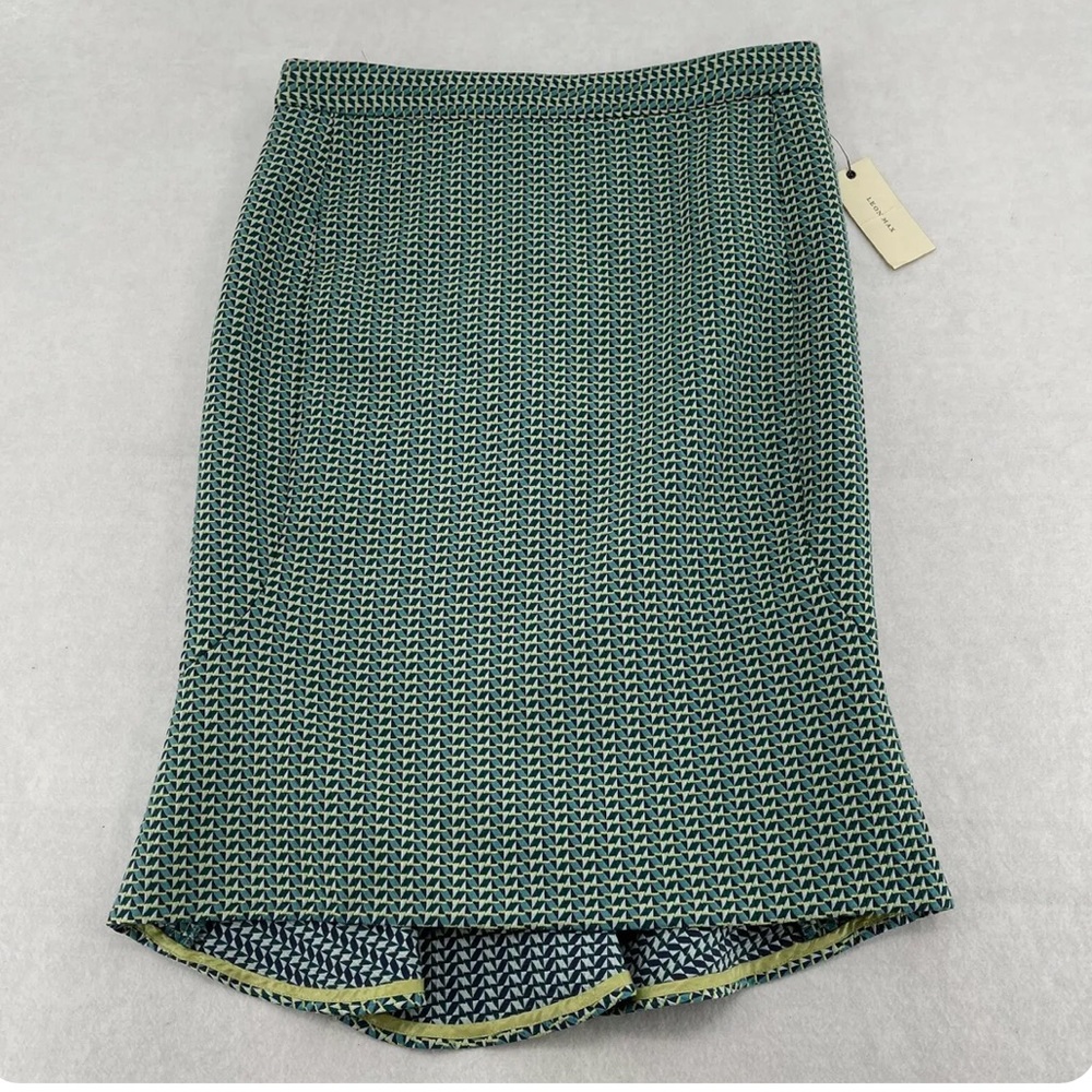 NWT Leon Max limited edition plaid midi green Casual skirt Size 12